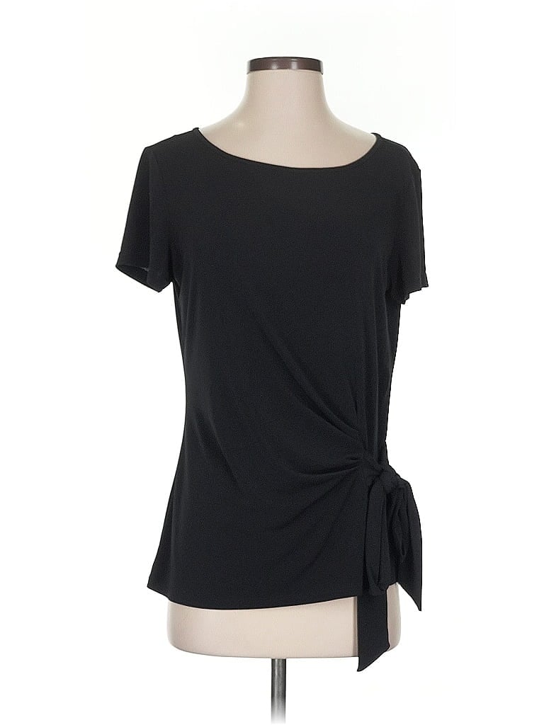 Pre-owned Premise Short Sleeve Top Black Sweetheart Neckline Tops