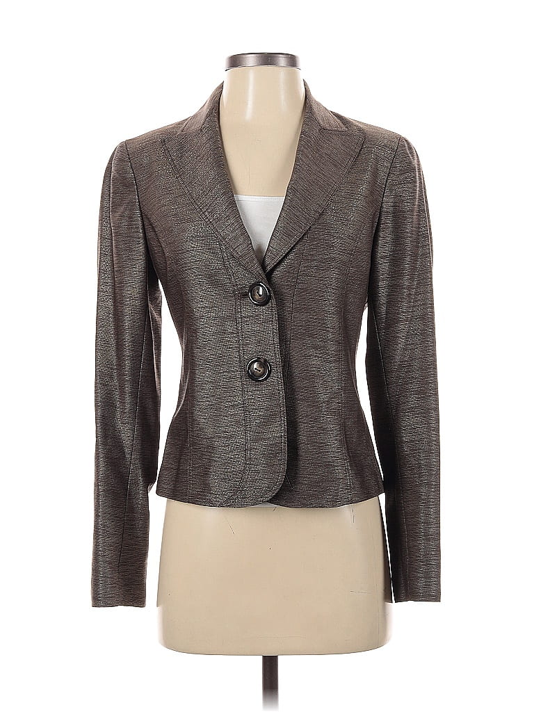 Pre-owned Lafayette 148 Wool Blazer Jacket In Gray
