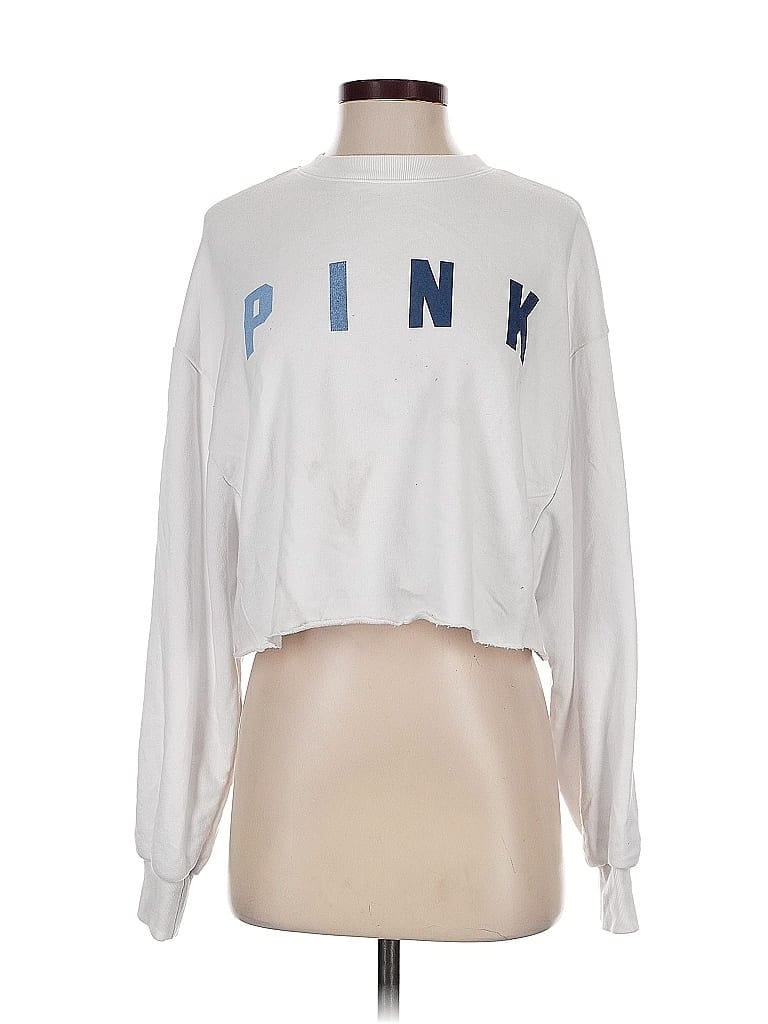Pre-owned Victoria's Secret Pink Sweatshirt In White