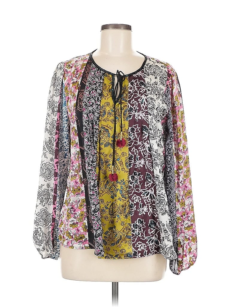 Pre-owned Daniel Rainn Long Sleeve Blouse In Purple