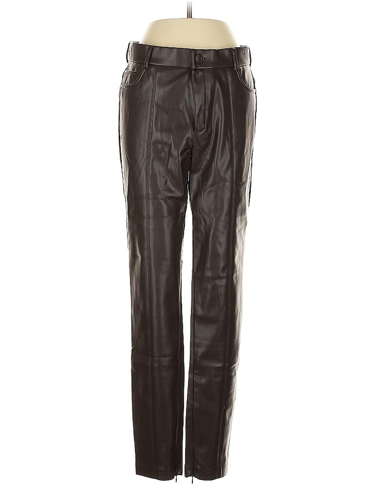 Pre-owned Truth By Republic Faux Leather Pants In Brown