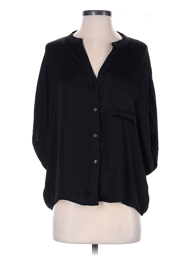 Pre-owned Industry 3/4 Sleeve Blouse In Black