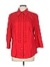 Escada Red 3/4 Sleeve Button-Down Shirt Size EU 44 / US 14 - photo 1