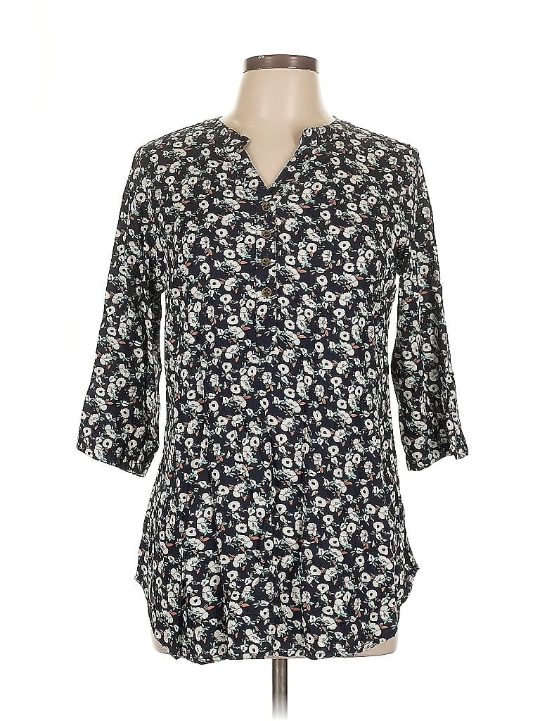 Pre-owned Assorted Brands 3/4 Sleeve Blouse In Blue