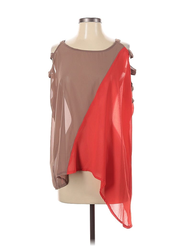 Pre-owned Hot & Delicious Sleeveless Blouse In Brown