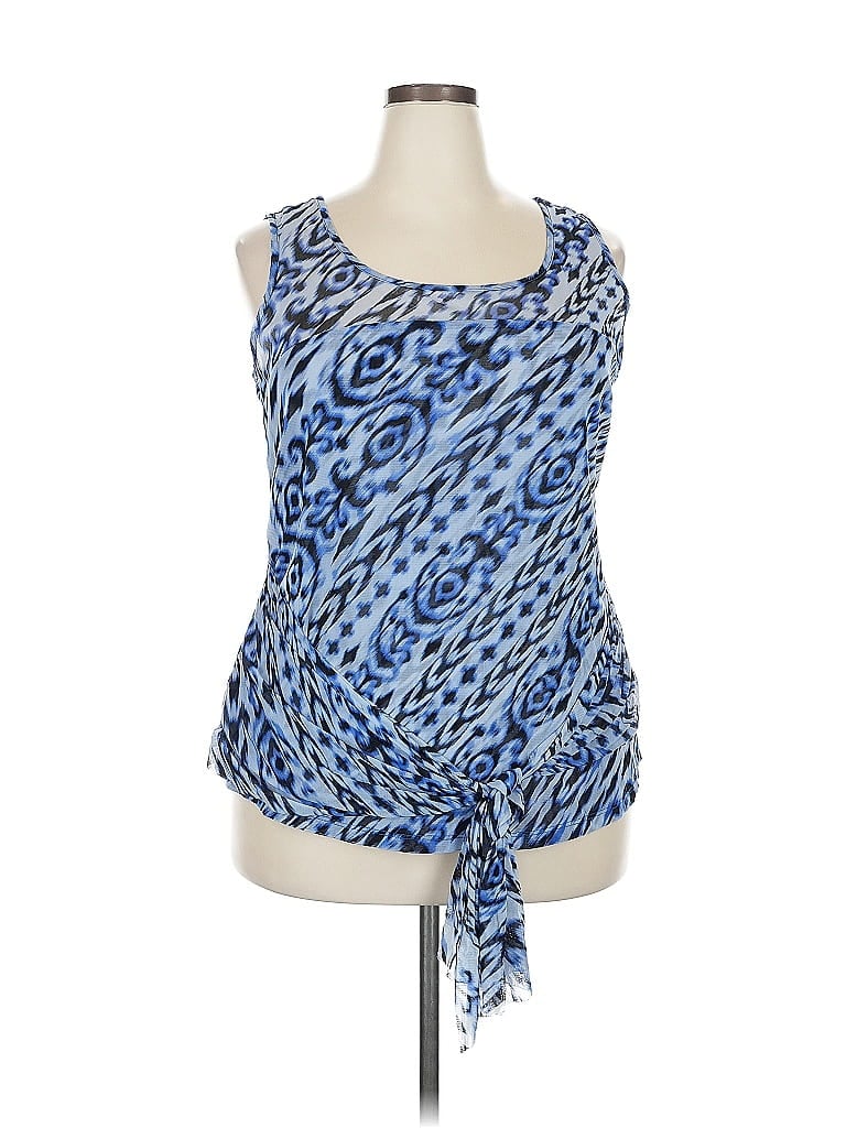 Pre-owned Inc International Concepts Sleeveless Blouse In Blue