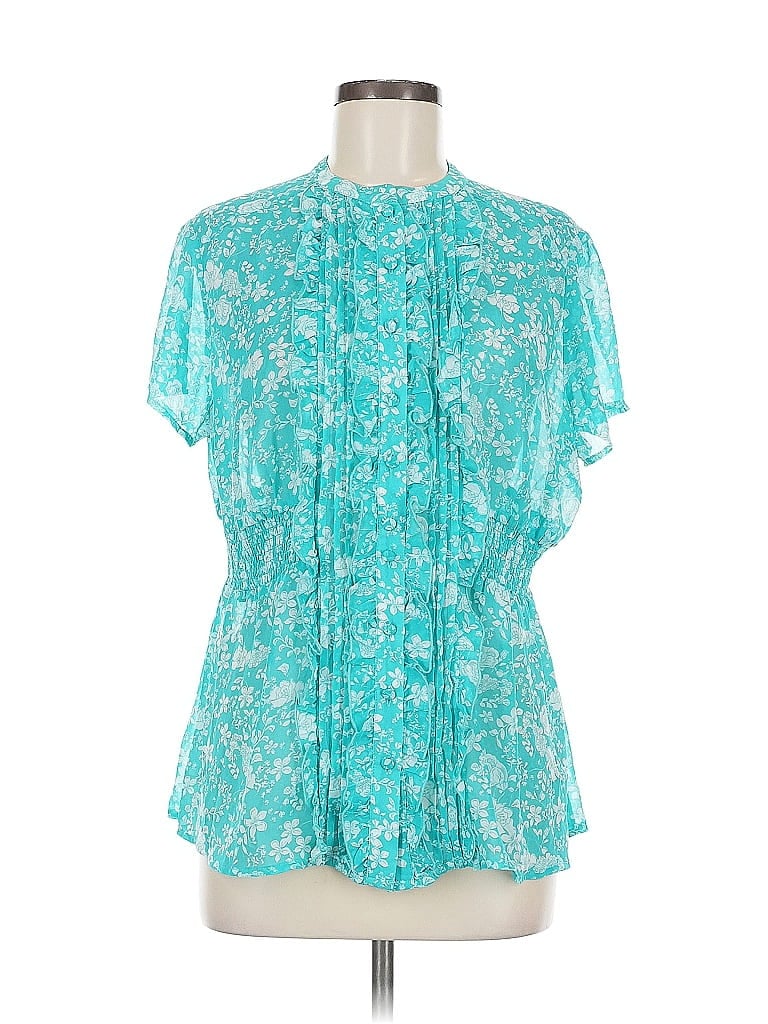 Pre-owned Torrid Short Sleeve Blouse In Blue