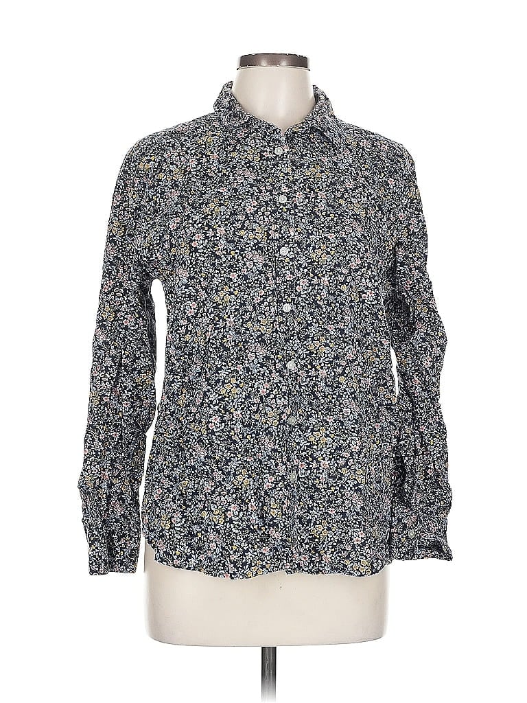 Pre-owned Ann Taylor Loft Long Sleeve Button Down Shirt In Blue