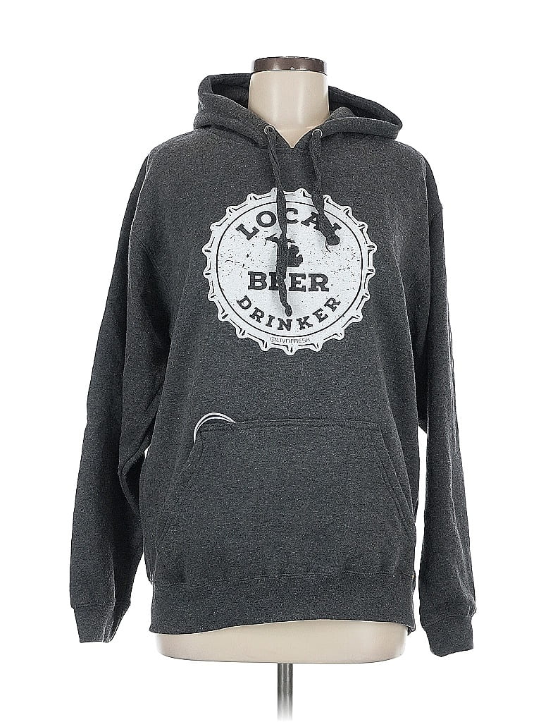 Pre-owned Assorted Brands Pullover Hoodie In Gray