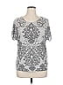 DressBarn Paisley Silver Short Sleeve T-Shirt Size XL - photo 1
