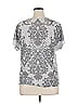 DressBarn Paisley Silver Short Sleeve T-Shirt Size XL - photo 2