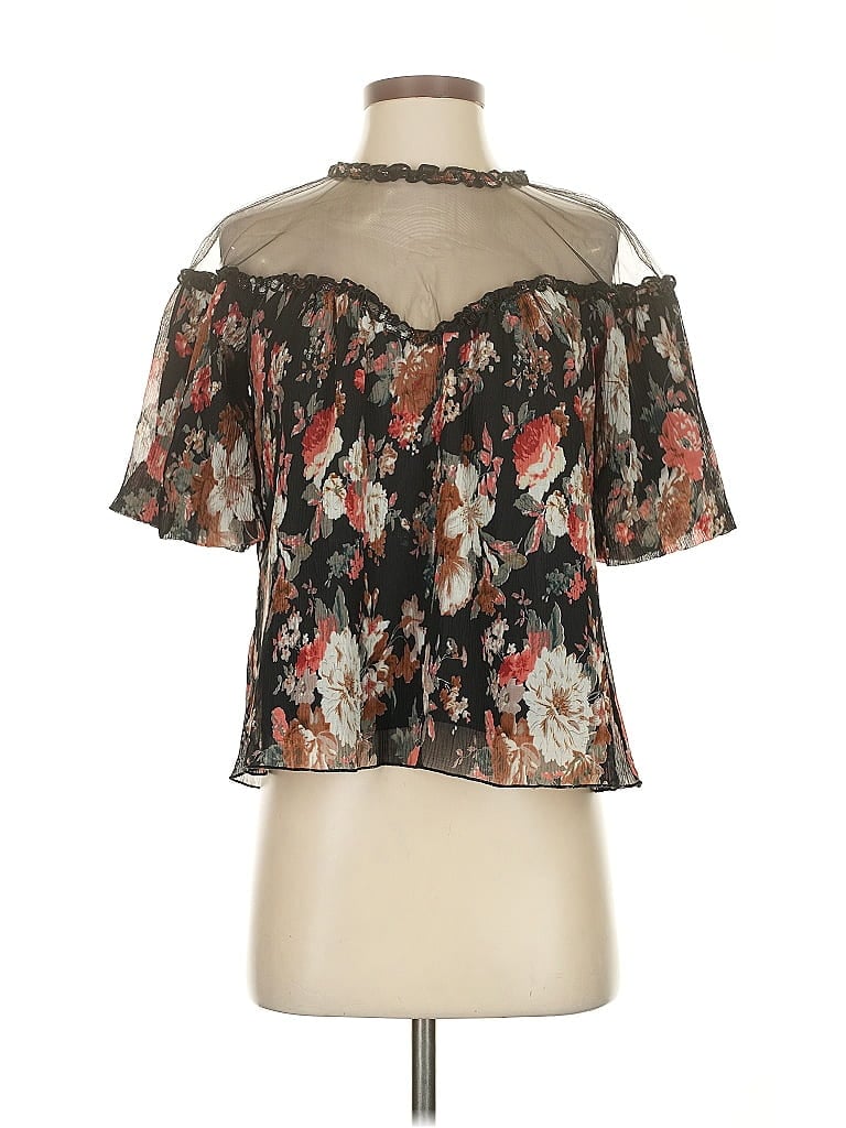 Pre-owned Foxiedox Short Sleeve Blouse In Brown