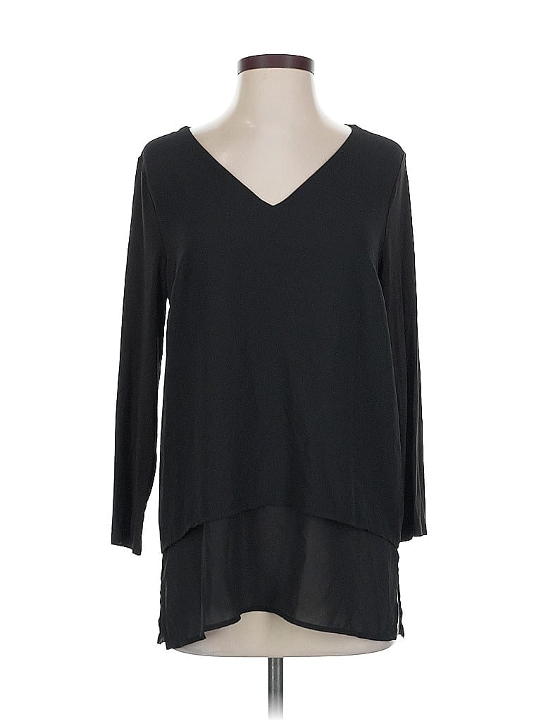 Pre-owned Michael Michael Kors 3/4 Sleeve Top Black V Neck Tops
