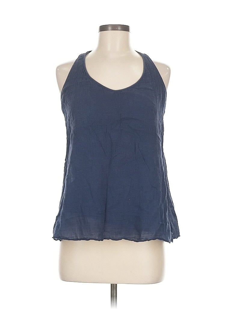 Pre-owned Velvet For Calypso Tank Top Blue Halter Neckline Tops