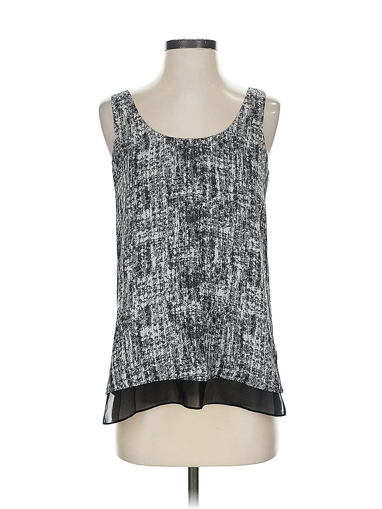 Pre-owned Vince Sleeveless Silk Top Gray Scoop Neck Tops