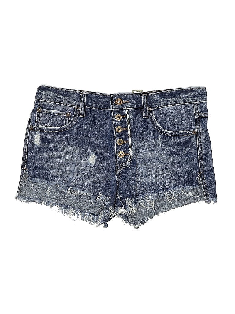 Pre-owned Free People Denim Shorts In Blue