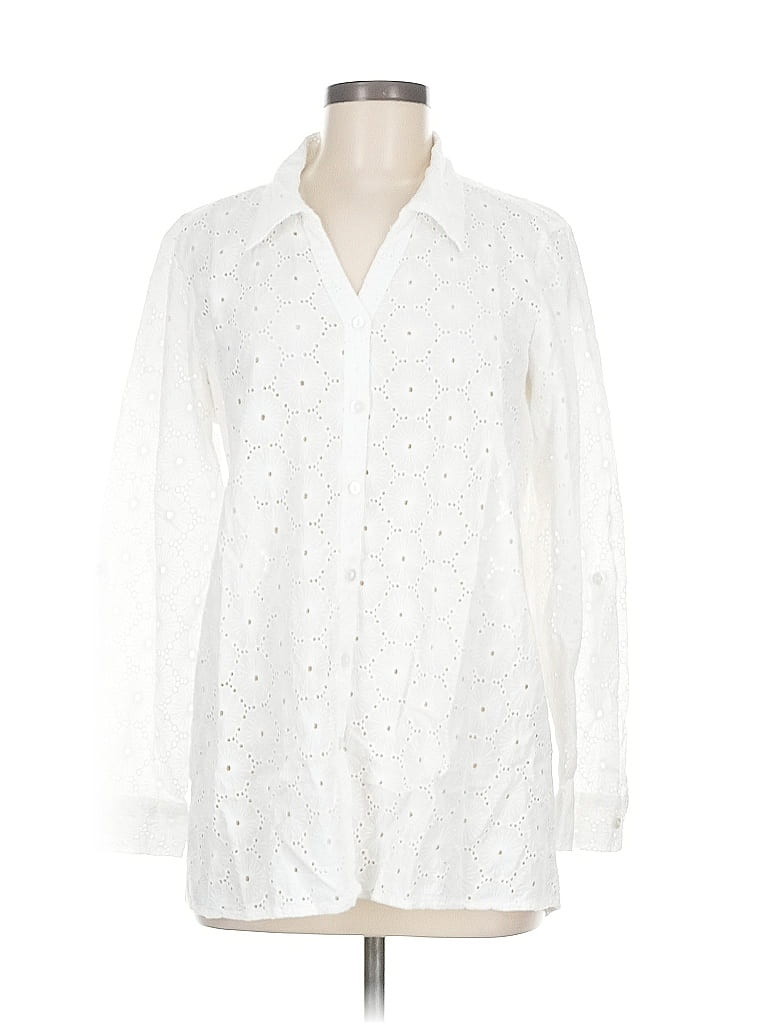 Click to view more detailed imagery on our partner's website Pre-owned Nicole Miller Long Sleeve Blouse In White