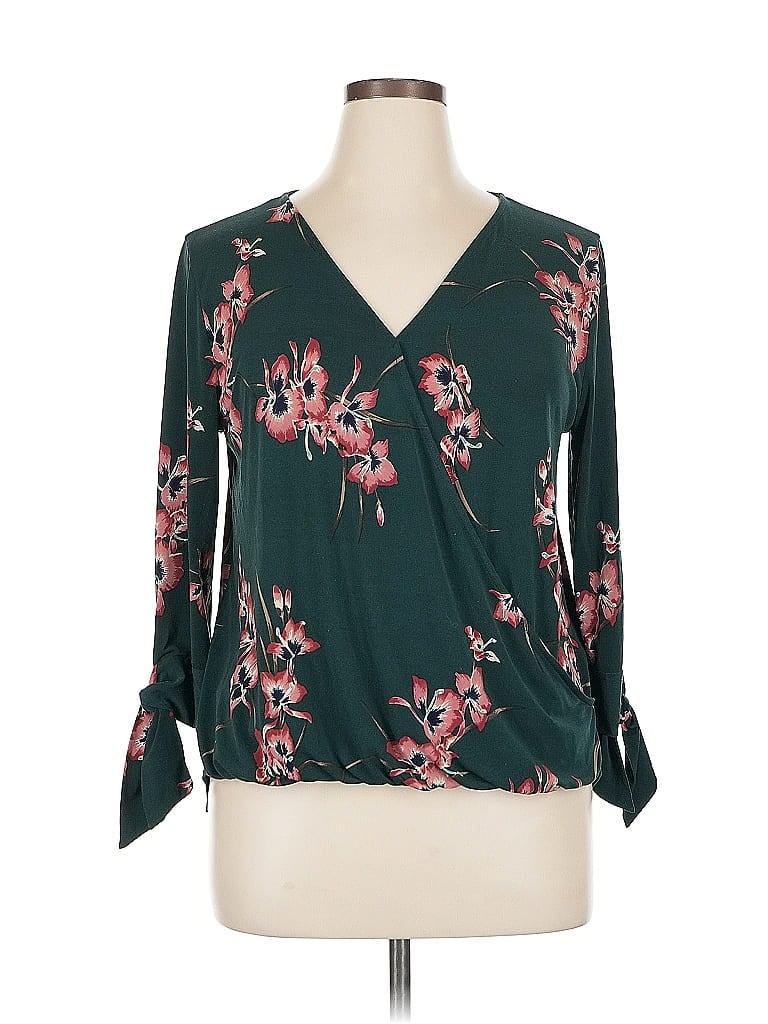 Pre-owned Beacon 3/4 Sleeve Blouse In Green