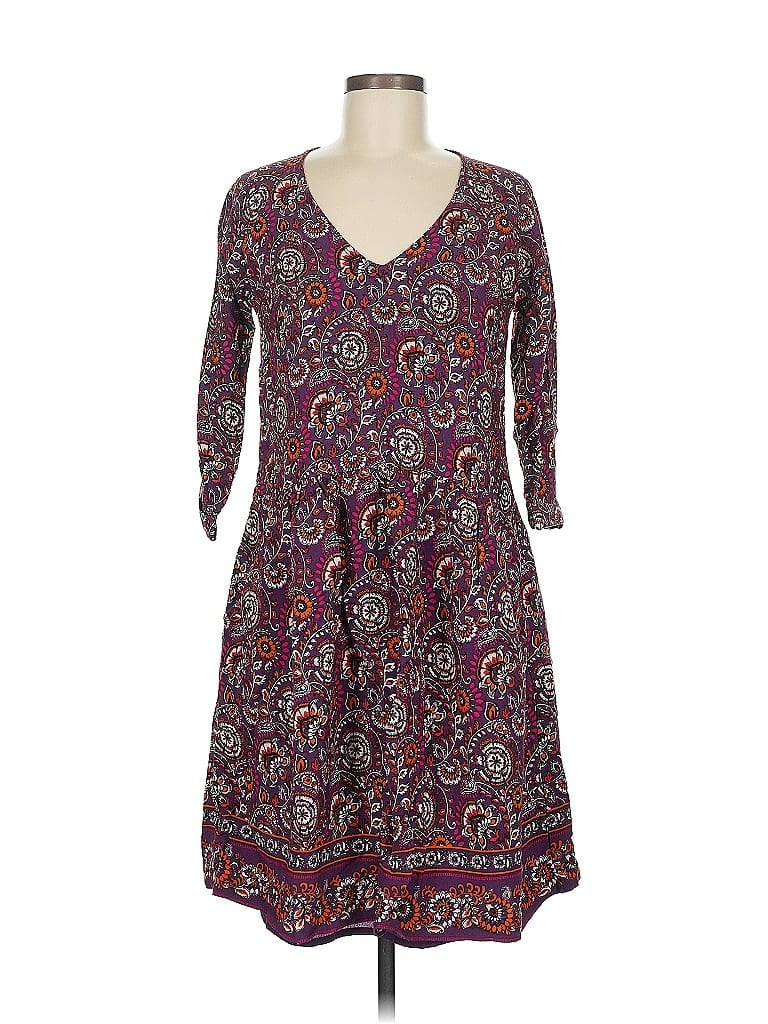 Pre-owned Garnet Hill Casual Dress In Burgundy