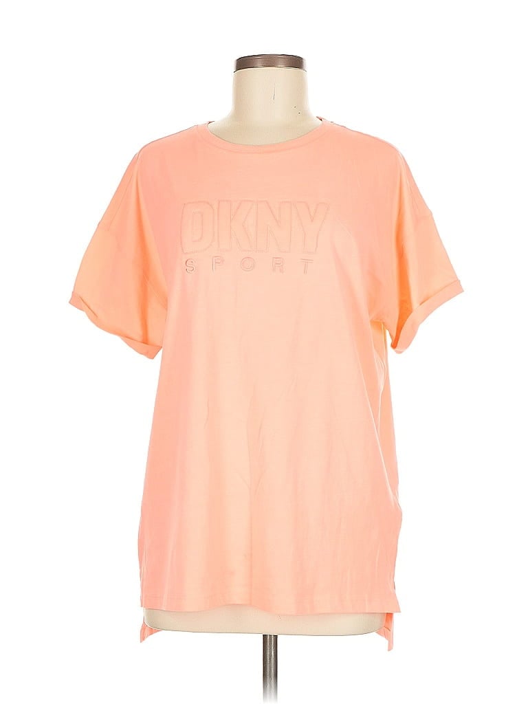 Pre-owned Dkny Sport Short Sleeve T-shirt In Orange
