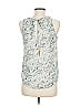 H&M 100% Polyester Silver Green Sleeveless Blouse Size 6 - photo 2