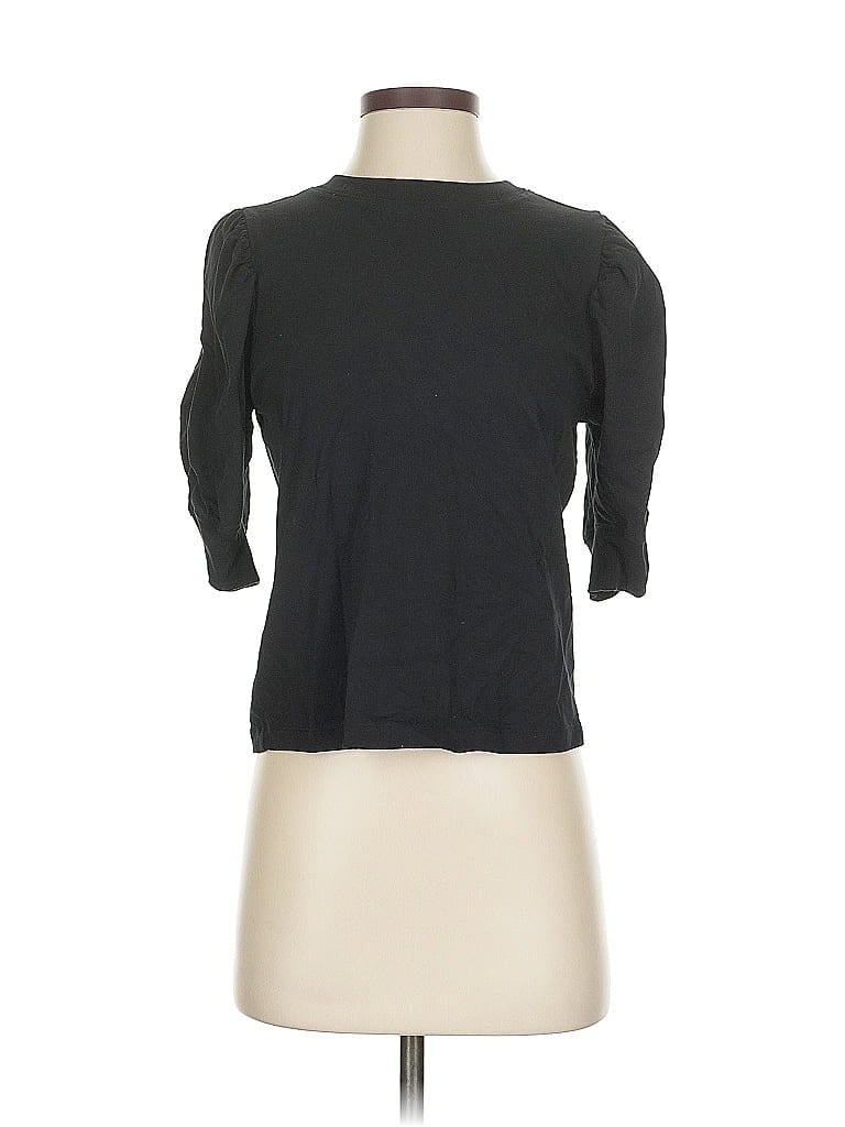Pre-owned Frame 3/4 Sleeve Top Black Crew Neck Tops