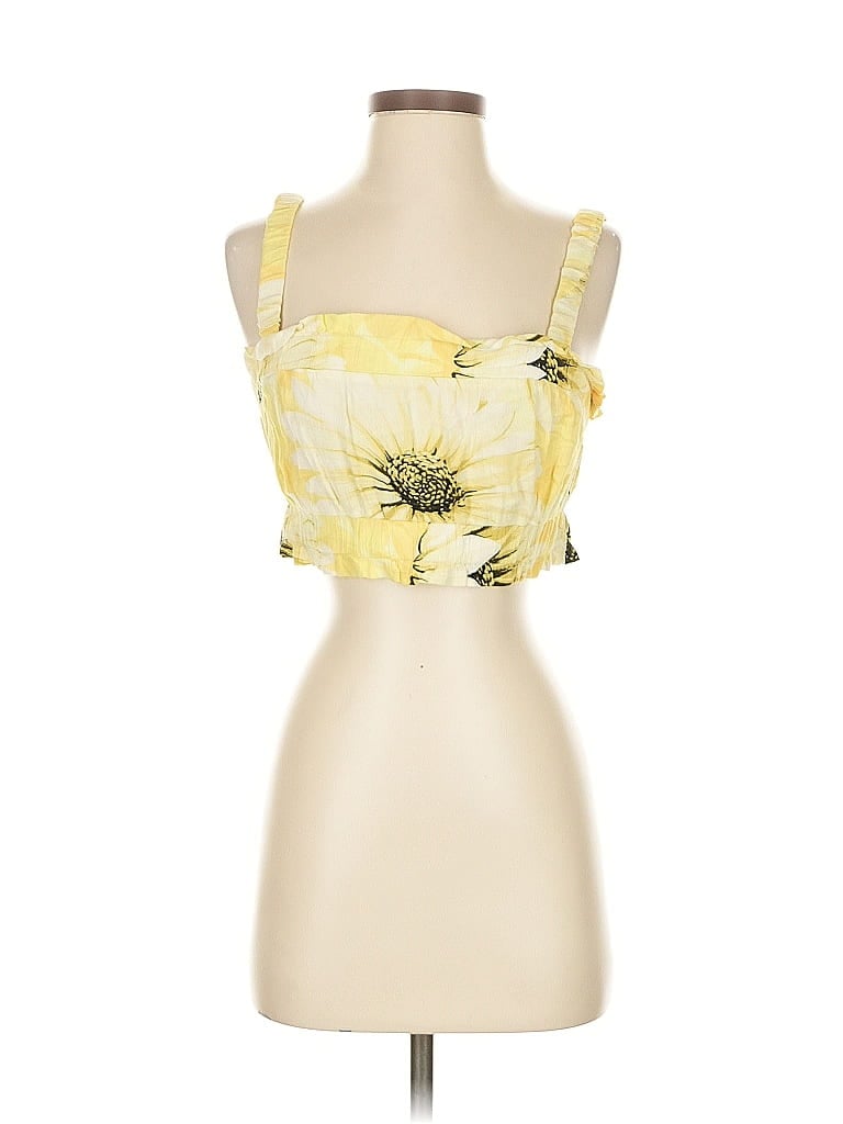 Pre-owned H&m Sleeveless Blouse In Yellow