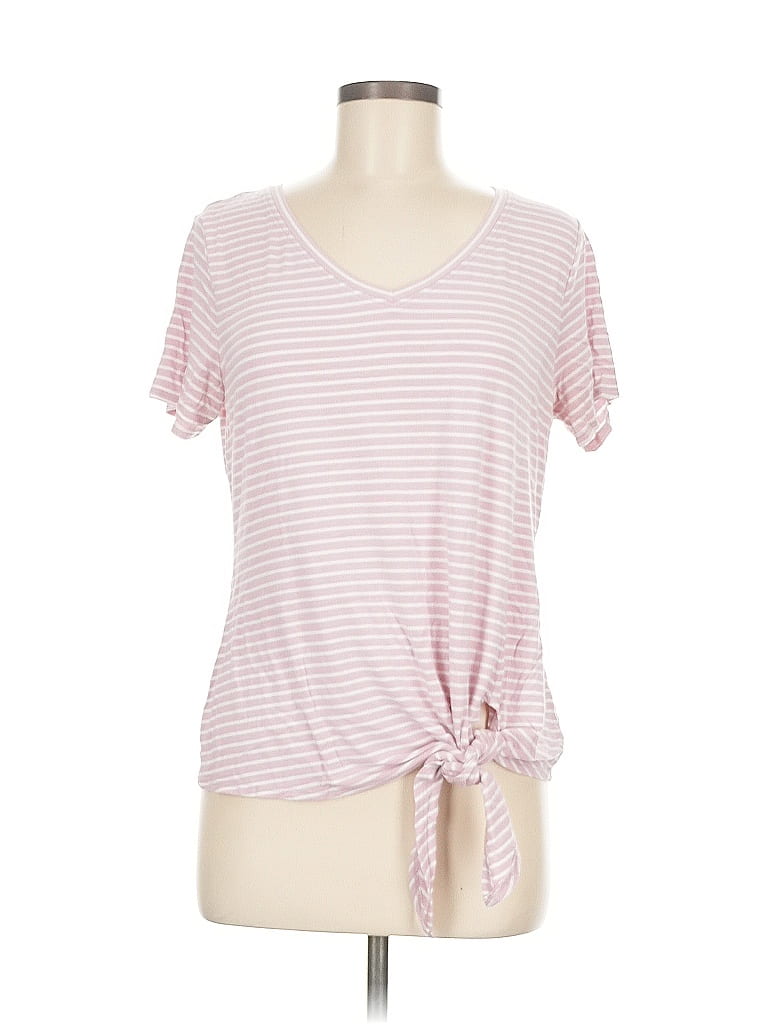 Pre-owned Matty M Short Sleeve Top Pink V Neck Tops