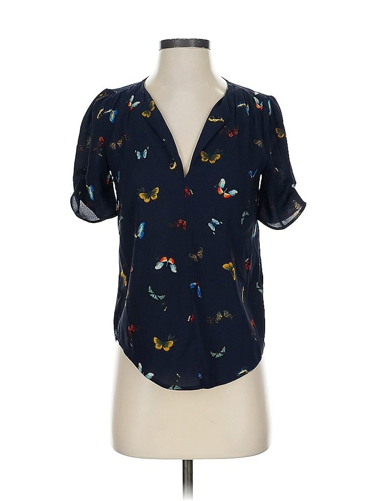 Click to view more detailed imagery on our partner's website Pre-owned Joie Short Sleeve Blouse In Blue