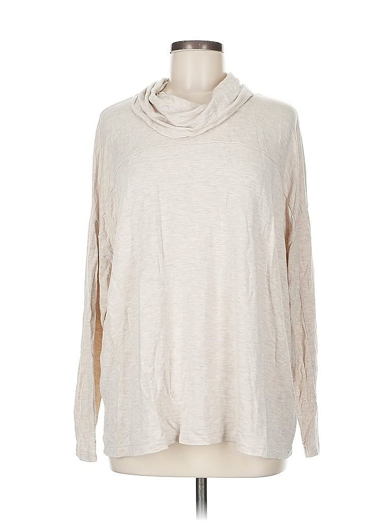 Pre-owned Cabi Long Sleeve Top Ivory Cowl Neck Tops In White