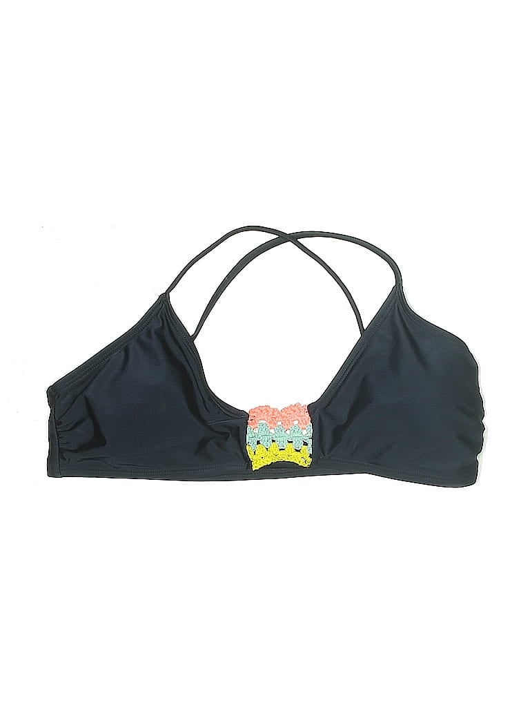 Pre-owned Live Love Dream Aeropostale Swimsuit Top Black Hearts Pattern Swimwear