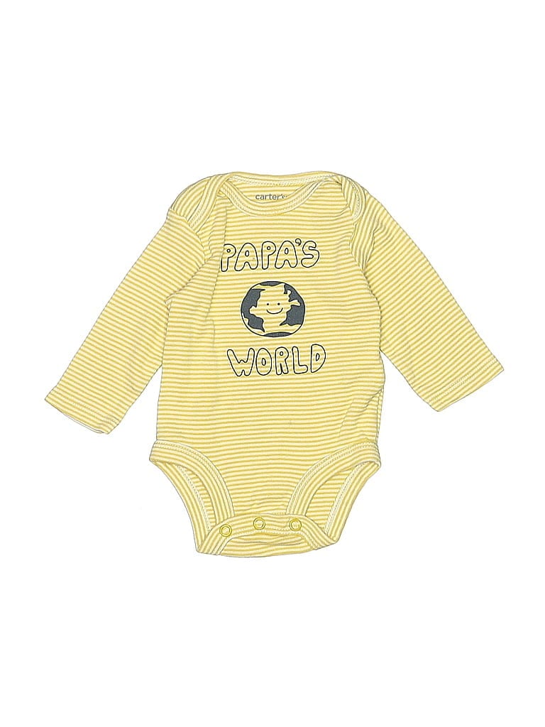 Pre-owned Carter's Babies' Long Sleeve Onesie In Yellow