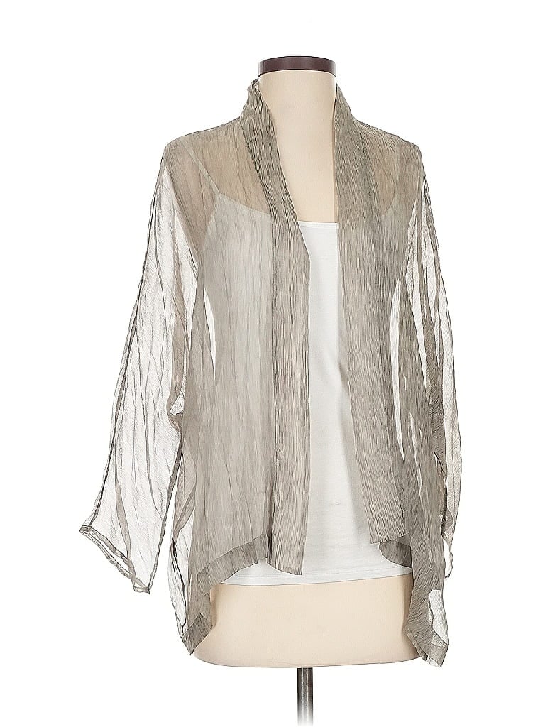 Pre-owned Eileen Fisher Kimono In Gray
