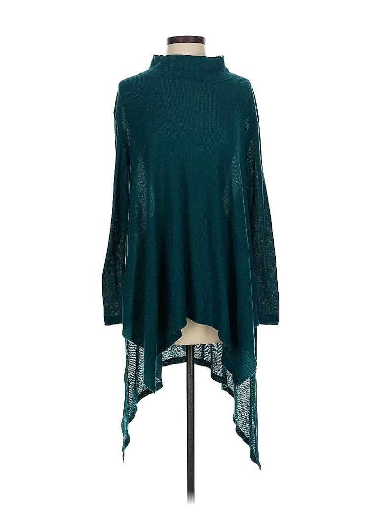 Pre-owned We The Free Long Sleeve Top Teal Turtleneck Tops In Blue