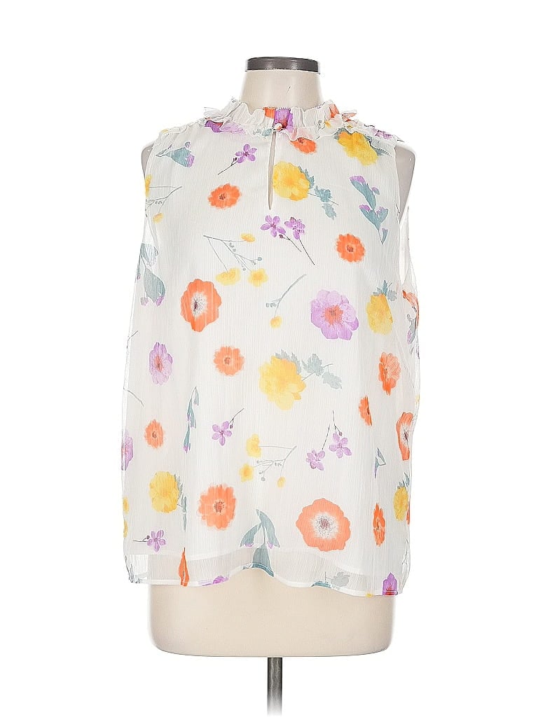 Click to view more detailed imagery on our partner's website Pre-owned Ann Taylor Tank Top White Tie Neck Tops