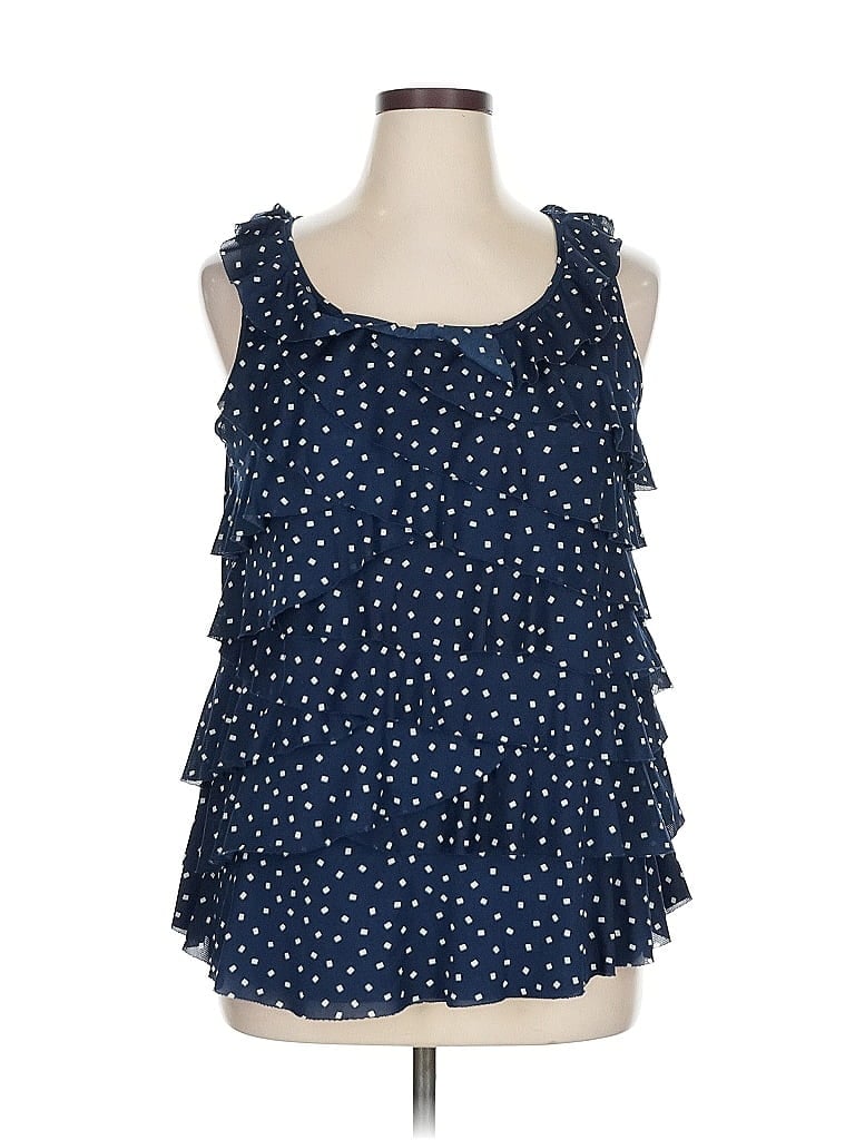 Pre-owned Roz & Ali Sleeveless Blouse In Blue