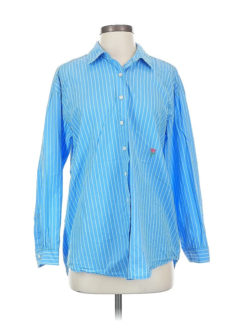Pre-owned Universal Thread Long Sleeve Button Down Shirt In Blue