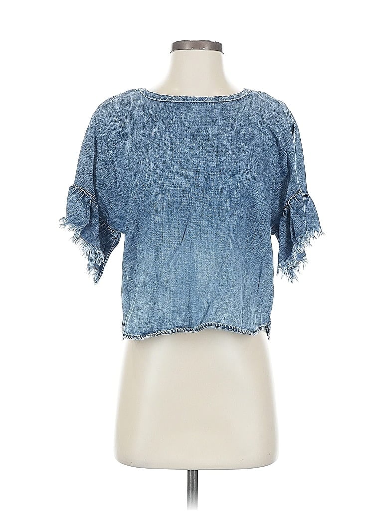 Pre-owned Billy T Short Sleeve Blouse In Blue