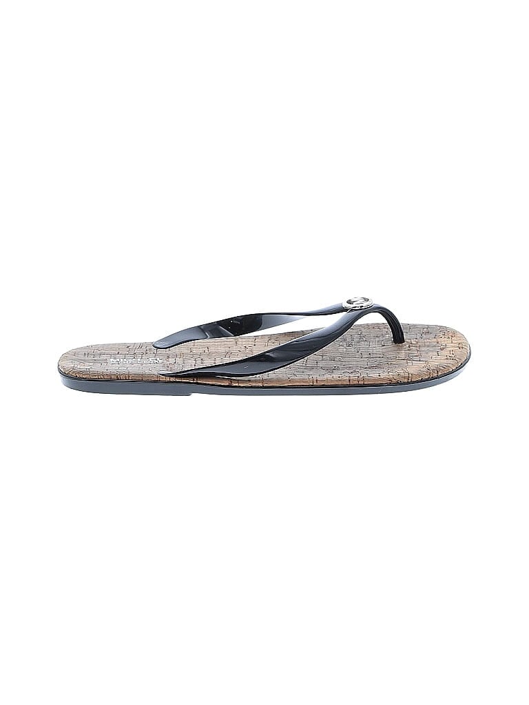 Pre-owned Michael Michael Kors Flip Flops In Black