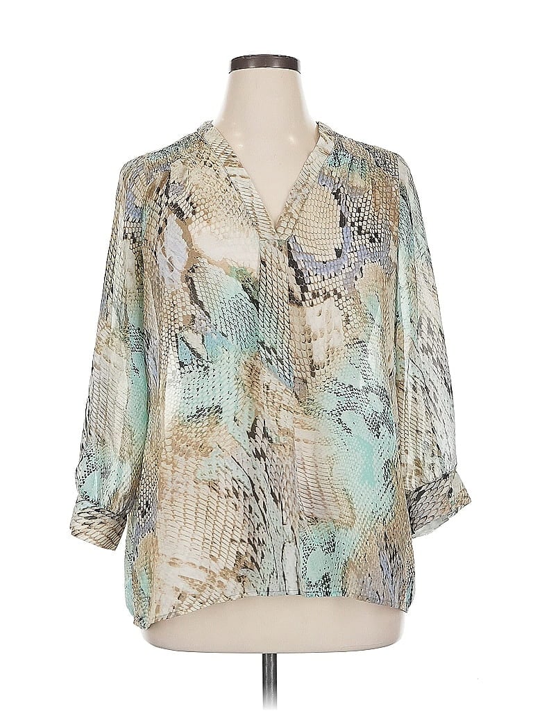 Pre-owned Allison Taylor 3/4 Sleeve T-shirt In Silver