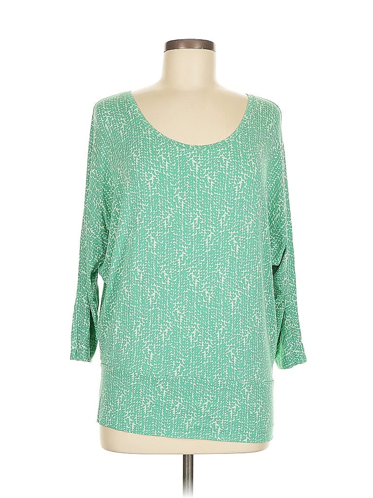 Pre-owned Ann Taylor 3/4 Sleeve T-shirt In Green
