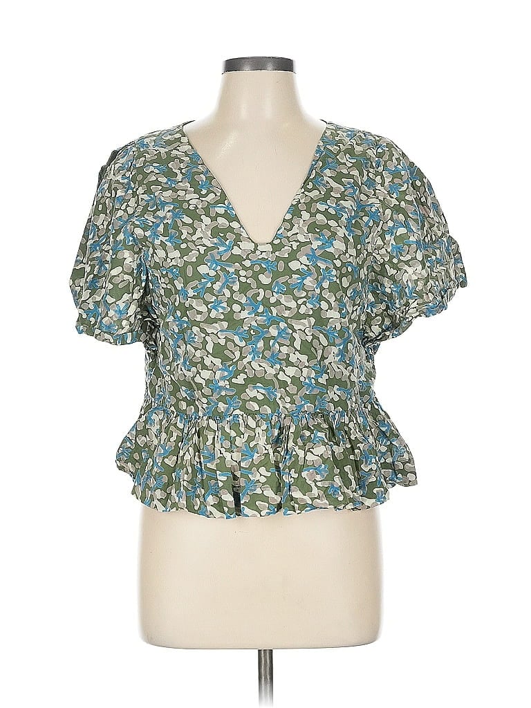 MIRTH Pre-owned Short Sleeve Blouse In Green