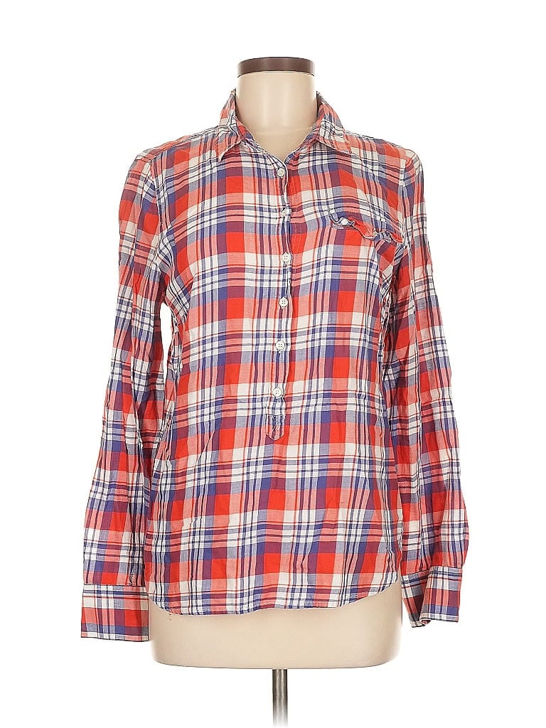 Pre-owned J.crew Factory Store Long Sleeve Button Down Shirt In Red