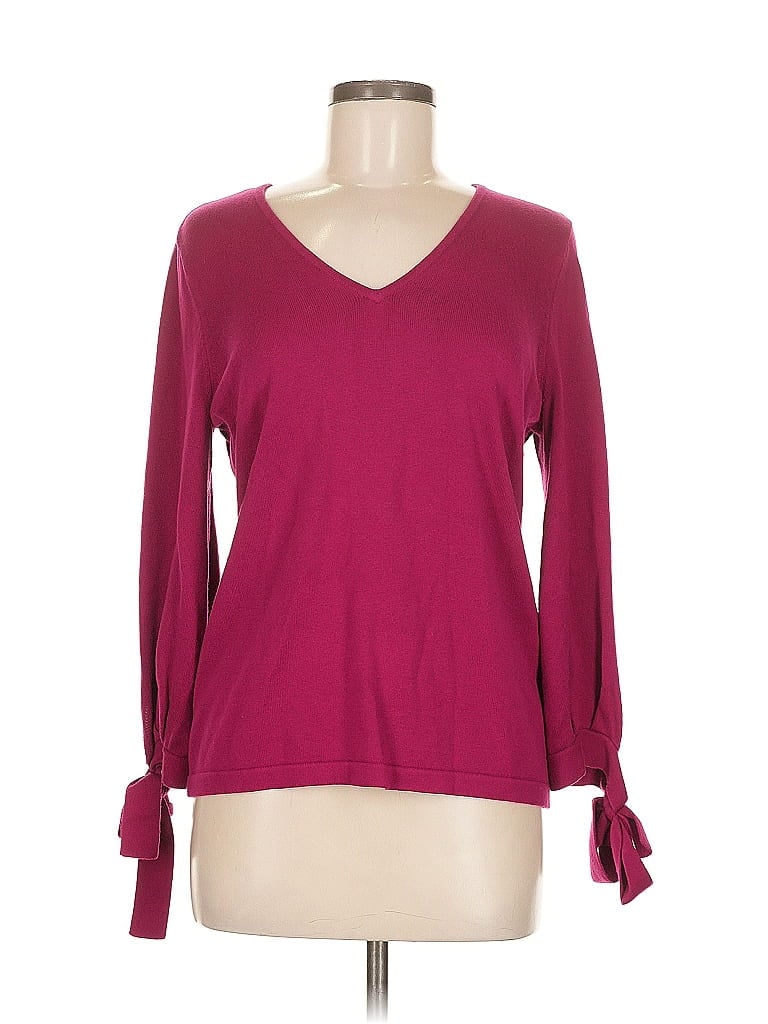 Click to view more detailed imagery on our partner's website Pre-owned Cece 3/4 Sleeve Top Burgundy V Neck Tops