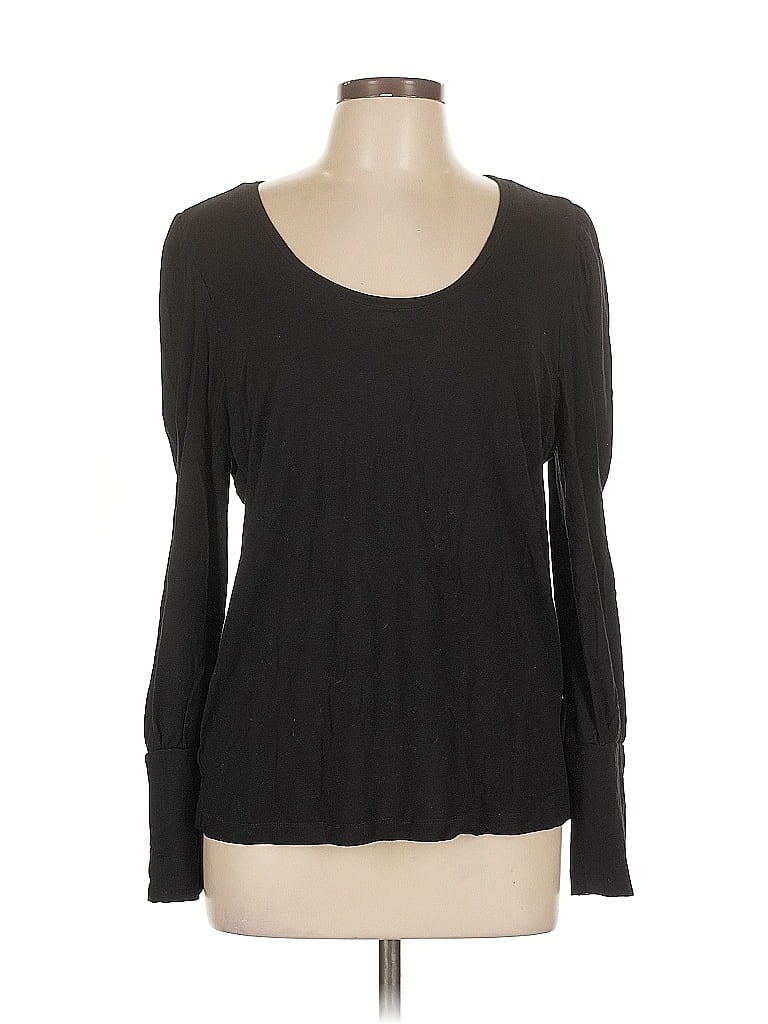 Pre-owned Ann Taylor Loft Outlet Long Sleeve T-shirt In Black