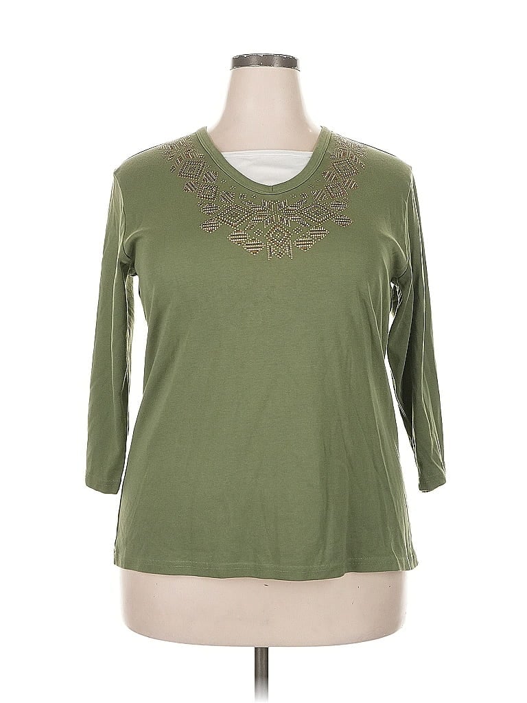 Pre-owned Decorated Originals 3/4 Sleeve T-shirt In Green