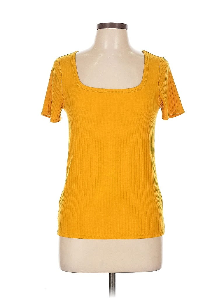 Pre-owned Ann Taylor Loft Outlet Short Sleeve T-shirt In Yellow