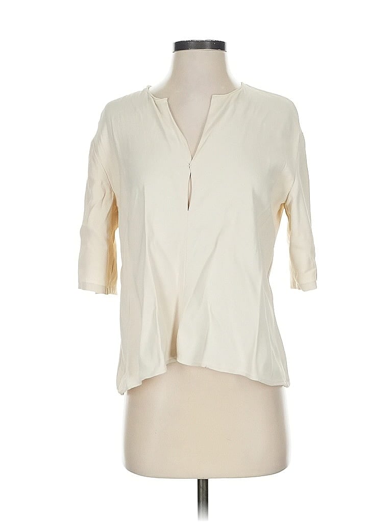 Pre-owned Theory 3/4 Sleeve Blouse In White