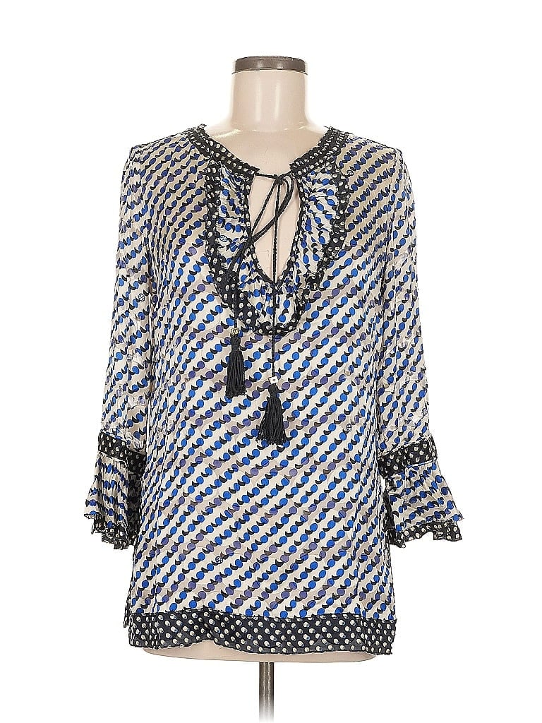 Pre-owned Tory Burch 3/4 Sleeve Blouse In Blue