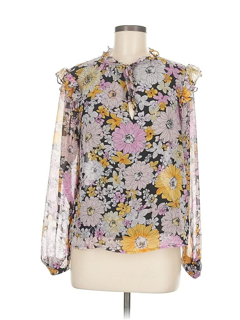 Pre-owned Steve Madden Long Sleeve Blouse In Purple